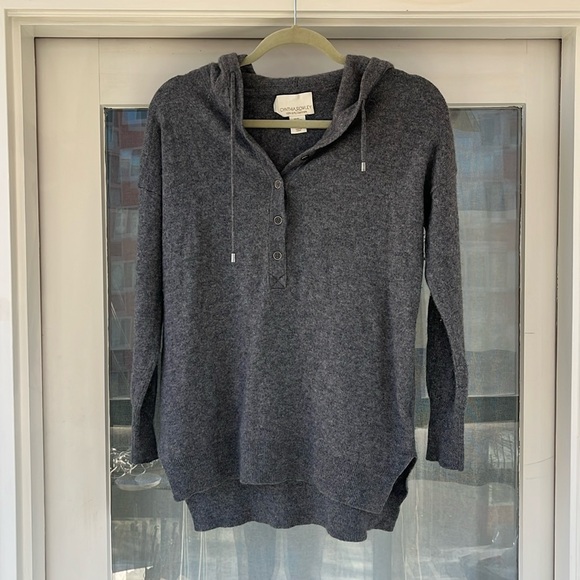 Cynthia Rowley 2-Ply Cashmere Hoodie Sweater - Picture 1 of 7